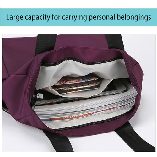 Zcjeaneviln Large Capacity Water Repellent Multi Pocket Nylon Shoulder Bag, Fashion Nylon Tote Bag for Women&Men4