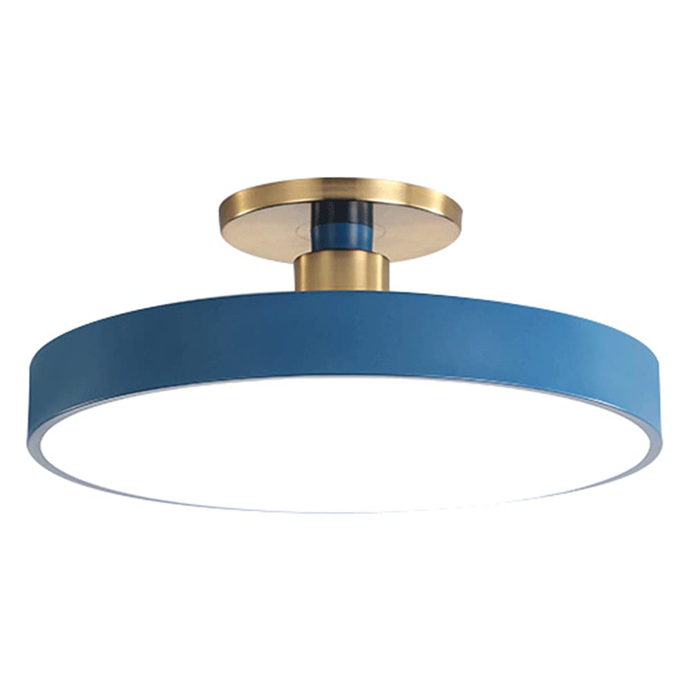 CHENKUI Half Flush Mount LED Ceiling Light 40W Adjustable Tri-color Light Ceiling Lamp Fixture Home Flat Ceiling Lighting Easy Installation Of Round Lights For Corridors, Porch, Balconies