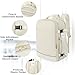 Sinaliy Travel Backpack, 40L 17 inch Laptop Waterproof Backpack Carry on Flight Approved, Personal Item Travel Bag, Casual Daypack for College, Business, Weekend, Work, Beige