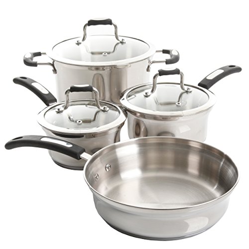 Oster Silverstrom 7 Piece Cookware Set, Stainless Steel