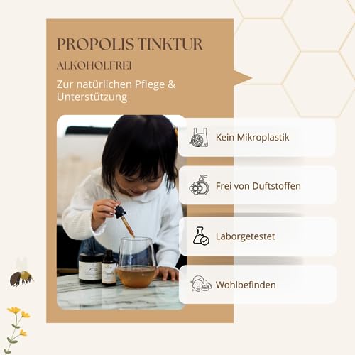 Propolis Tropfen ohne Alkohol - Propolis Extrakt auch für Kinder & Tiere geeignet - Reine Imker Qualität, alkoholfrei, keine Zusatzstoffe