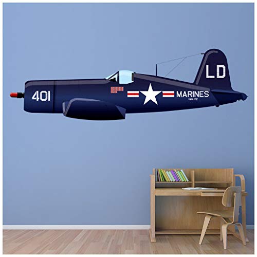 azutura Classique Avion de Chasse Sticker Muraux Armée Transport Autocollant Mural Chambre des garçons Décor Disponible en 8 Tailles Petit Numérique