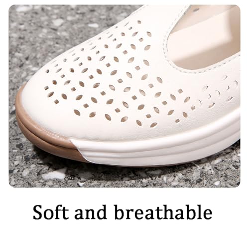 Women's Wedge Ankle Strap Buckle Flats Shoes Closed Toe Roman Cage Cusual Flat Sandals2