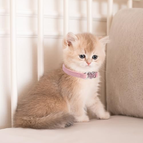 Coleiras para gatos Breakaway com sino, 4 coleiras de gato com strass, coleira de gato chique de vel