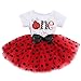 FYMNSI Vestido de manga corta para bebé, niña, de algodón, tutú de tul, línea A, vestido de princesa, vestido de fiesta para sesión de fotos. Rojo Mariquita One (vestido solo) 12 meses