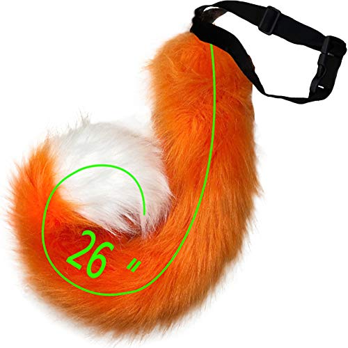 HAOAN Adults 26 Inch Wolf Tail Soft Long Fur Cat Fox Costume Tail for Halloween Party Costume product thumbnail 10