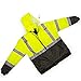 XtremepowerUS High Visibility Reflective Winter Bomber Jacket Black Bottom ANSI Compliant, Large Size 3-Safety Neon Jacket Reflective Large
