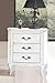 Comodino a 3 cassetti, Bianco Anticato Laccato, Stile Classico (cm. L. 55 - H. 60 - P. 36) (TVG)