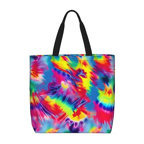 Tie Dye Pattern Print Tote Bag Large Women Casual Shoulder Bag Handbag For Outdoors Holiday Weekender Travel Gifts