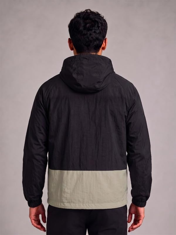Image of CHKOKKO Windcheater Jacket For Men With Hood UPF 50+ UV Sun Protection | Lightweight Breathable Water-Repellent Windbreaker | Nylon Fabric Outdoor Running Biker Dailywear Jacket