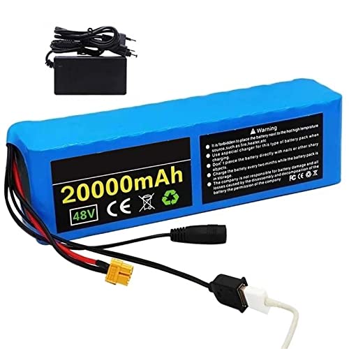 Bateria 48V 20Ah Ebike,13s3p 18650 Pacote de bateria de iões de lítio,BMS embutido,com ficha Xt60 e