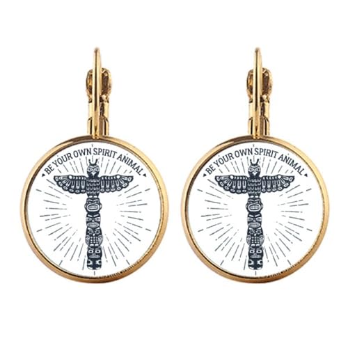 Boucles d'oreilles clip hibou égyptien pendantes sans perçage