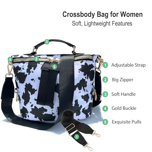Image of Women's Crossbody Bag - Soft Cloth Shoulder Bag, Lightweight Waterproof Purse, Stylish Slash-Proof Casual Bag