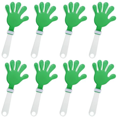 Lovecheer 8PCS Hand Clappers Noisemakers 11 Inch Large Clapper Party Noise Makers Green and White Cheer Sporting Events Basketball Games Cheerleading