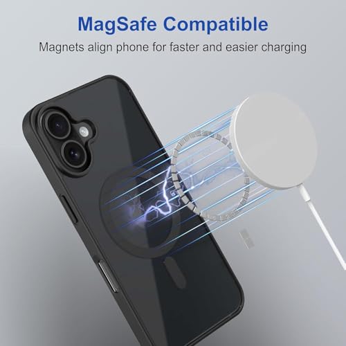 Image of AIBEX Clear Mag-Saf Case for iPhone 17-1,500 G Strong Magnetic Lock, Crystal-Clear Anti-Yellowing Back | Military-Grade Drop Protection | Camera Guard, Slim & Lightweight - Black
