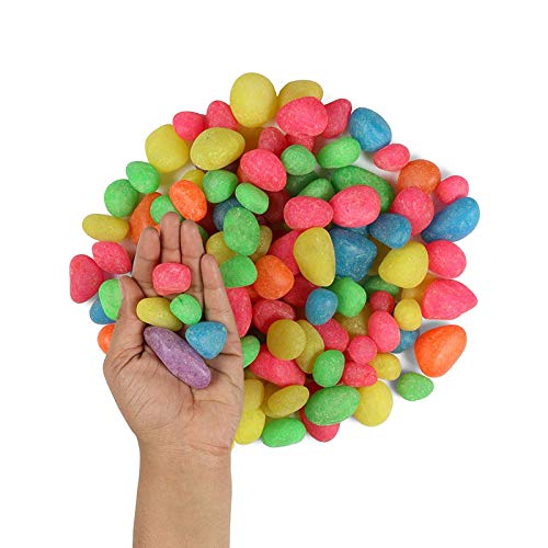 Multicolor Rainbow Candy Polished Decorative, Garden, Landscaping, Aquarium and Home Decor Pebbles Stones -1 Kg (Small 10-25 MM)-image-3
