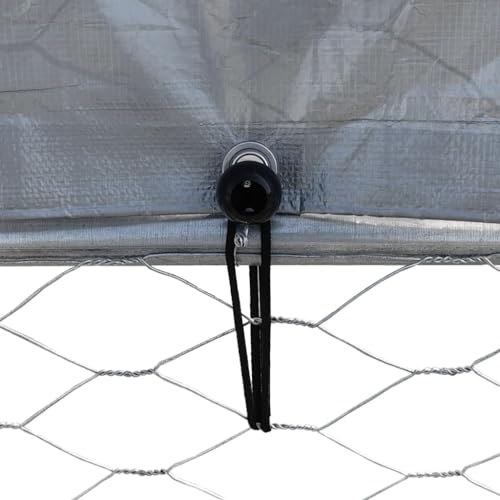 vidaXL Hundekäfig 2 STK., Hundezwinger mit Wasserfestes Dach Tür, Outdoor Hundehaus Maschen-Design, Hundehütte, Silbern Verzinkter Stahl