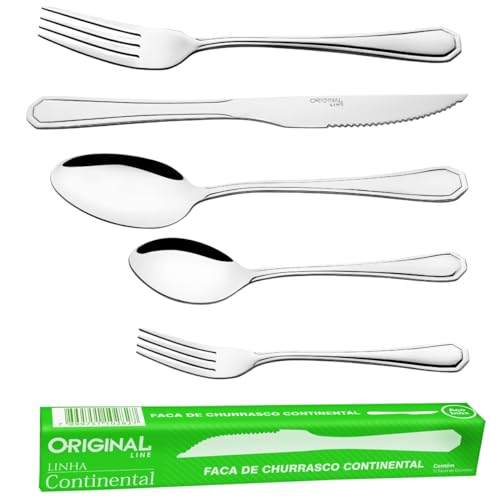 ORIGINAL LINE - Jogo Garfo Faca Inox 30 Peças Bar/restaurante Bufffet