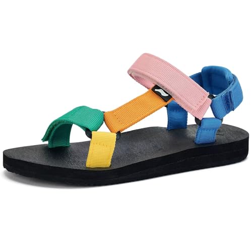YOCCI Kids Hiking Sandals Boys Girls Yoga Mat Insole Comfortable Walking Water Sandals With Arch Support for Beach Travel Athletic