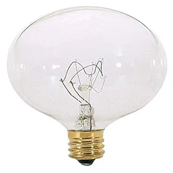 Satco S3823 120V Candelabra Base 40-Watt G16.5 Light Bulb, Clear