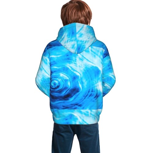 Blue Shell Kid Hoodies Boys Sweatshirts Girls Pullover with Pocket4
