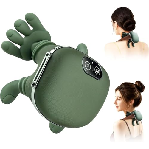 Masajeador eléctrico para cuello y espalda con calor, shiatsu 4D amasamiento, diseño de mano humana simulada para alivio del dolor, regalo para hombres y mujeres miniatura 1