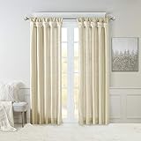 Madison Park Emilia Faux Silk Single Curtain with Privacy Lining, DIY Twist Tab Top, Window Drape...