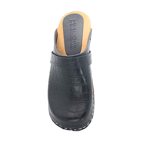 Image of Bjork Maja Wood Open Back Leather Clogs
