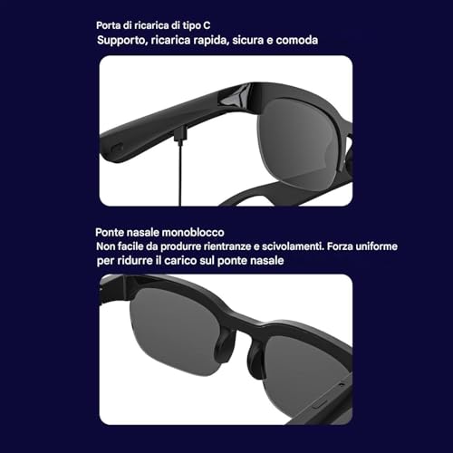Lunettes intelligentes légères anti-fatigue oculaire avec appel mains libres