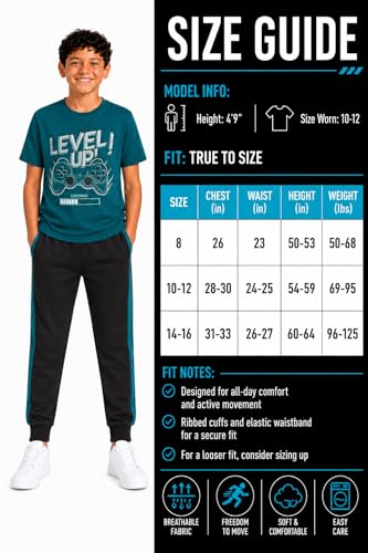 Image of Pro Athlete Boys Pants Set - 3 Piece Active Short Sleeve Graphic Tees Athletic Shorts and Jogger Sweatpants for Boys