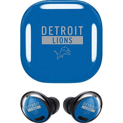 Skinit Decal Audio Skin Compatible with Samsung Galaxy Buds Pro - Officially Licensed NFL Detroit Lions Blue Performance Series Design