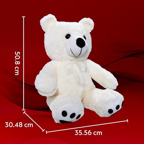 Image of Soft Teddy Bear 20 Inch (50 cm) - Adorable Huggable Plush Toy for Kids, Girls & Couples | Stuffed Animal Gift for Birthday, Valentine's Day & Home Decor Cream Color