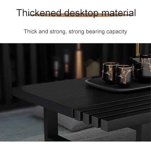 Mesa auxiliar de salon resistente en madera marrón de 80 cm 4