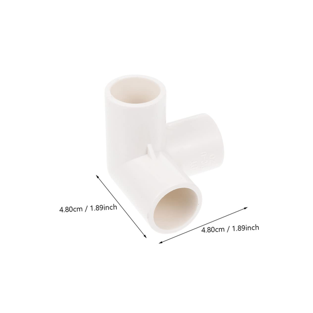 FUNOMOCYA 20pcs PVC Tee Fitting Connectors 1/2 Inch for Garden Support Dn15/20mm Elbow Pipe Fitting