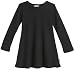 City Threads Little Girls' Cotton Long Sleeve Dress for School or Play for Sensitive Skin SPD Sensory Friendly, Black, 6