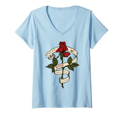 Womens Every Rose Has Its Thorn Tattoo Stamp Rose And