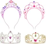 Melissa & Doug Dress-Up Tiaras Play Set for Kids (4-Piece) – Pretend Princess Crowns for Costume Role Play...