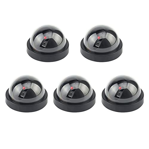 Magik 5-10Pack Dummy Security Camera Fake Outdoors Dome Wireless Flashing Red Light (5 Pack)