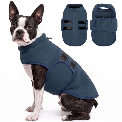Image of Queenmore Large Dog Sweater,Fleece French Bulldog Sweater with Leash Hole