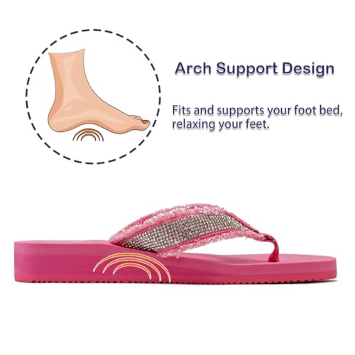 Ampeo Women's Arch Support Flip Flops Comfortable Casual Summer Beach Thong Sandals