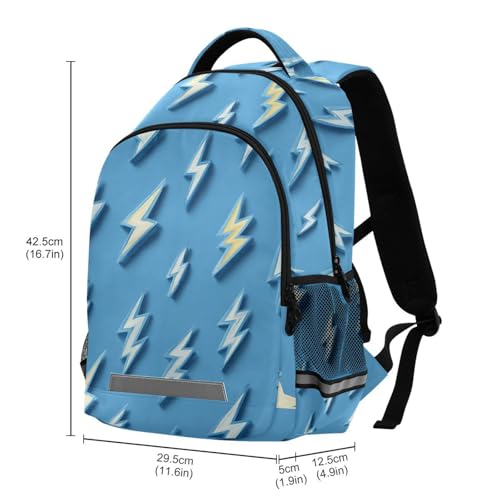 Lightning Bolt Pattern Prints Large School Backpacks with Chest Strap for Boys Girls Students,Lightweight Bookbags 17 Inch, Portable Casual Daypack Bags3
