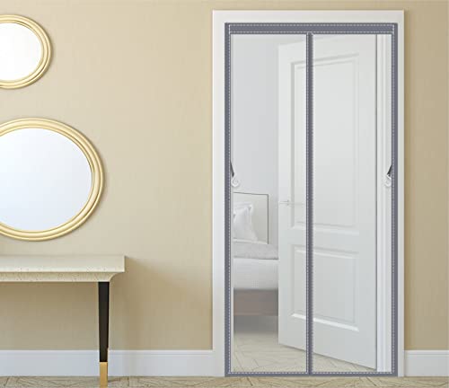 Mosquitera Puerta ​Corredera 160x235cm Anti insectos moscas y mosquitos Puerta de Malla Magnética Sellado Automático Cover