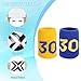 PATIKIL Sports Wristband Sweatbands for Men and Women, 2 Pcs Breathable Tennis Wrist Bands Absorbent Sweat Band Number 30 for Basketball Football Baseball Running Gym, Yellow/Blue