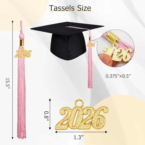 Image of GraduationMall Single&Multiple Color Graduation Tassel with 2026 Year Charm 9 inch
