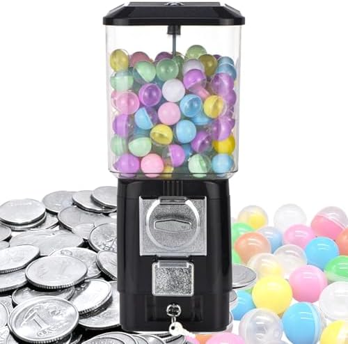 Candy Vending Machine - Coin-Operated, 200 Empty Capsules & 100 Stainless Steel Tokens - Ideal for Game Stores, Toy Dispensing, and Fun Arcade Experiences