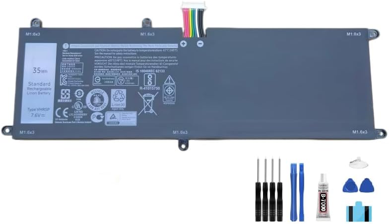 compatible For Dell Latitude 5175 5179 Notebook Tablet RHF3V 0RHF3V Series 0PRR5V ZYVP1 LCD Display Touch Screen Digitizer Full Assembly Replacement battery VHR5P +Free Tools，For VHR5P LCD