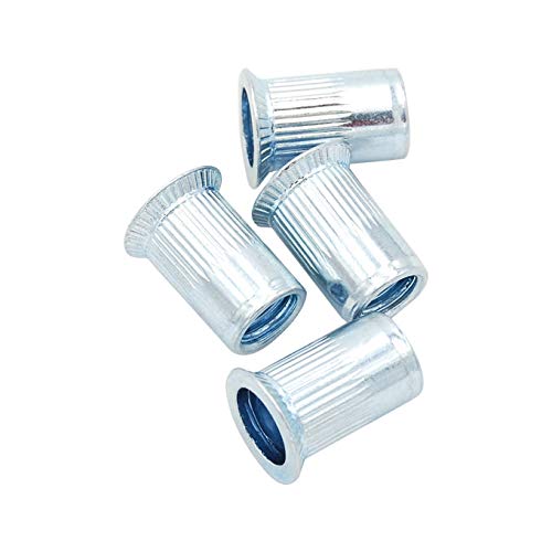 100x Rivet Nut Nutsert Threaded Steel Zinc Plated Countersunk Head Knurled Body M3 M4 M5 M6 M8 M10 M12 (M8)