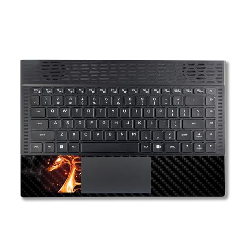 Image of MightySkins Carbon Fiber Skin Compatible With Alienware X14 R2 (2023) Full Wrap Kit - Flaming Dragon | Protective Durable Textured Carbon Fiber Finish | Easy To Apply & Change Styles | Made in the USA