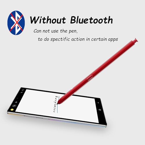 Puntero S Pen para Samsung Note 10 para tomar notas y dibujar, recambio táctil rojo sin Bluetooth 3