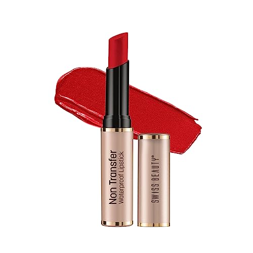 Image of Swiss Beauty Non Tranfer Matte Lipstick Long Stay & Smooth, Hot-Red, 3g